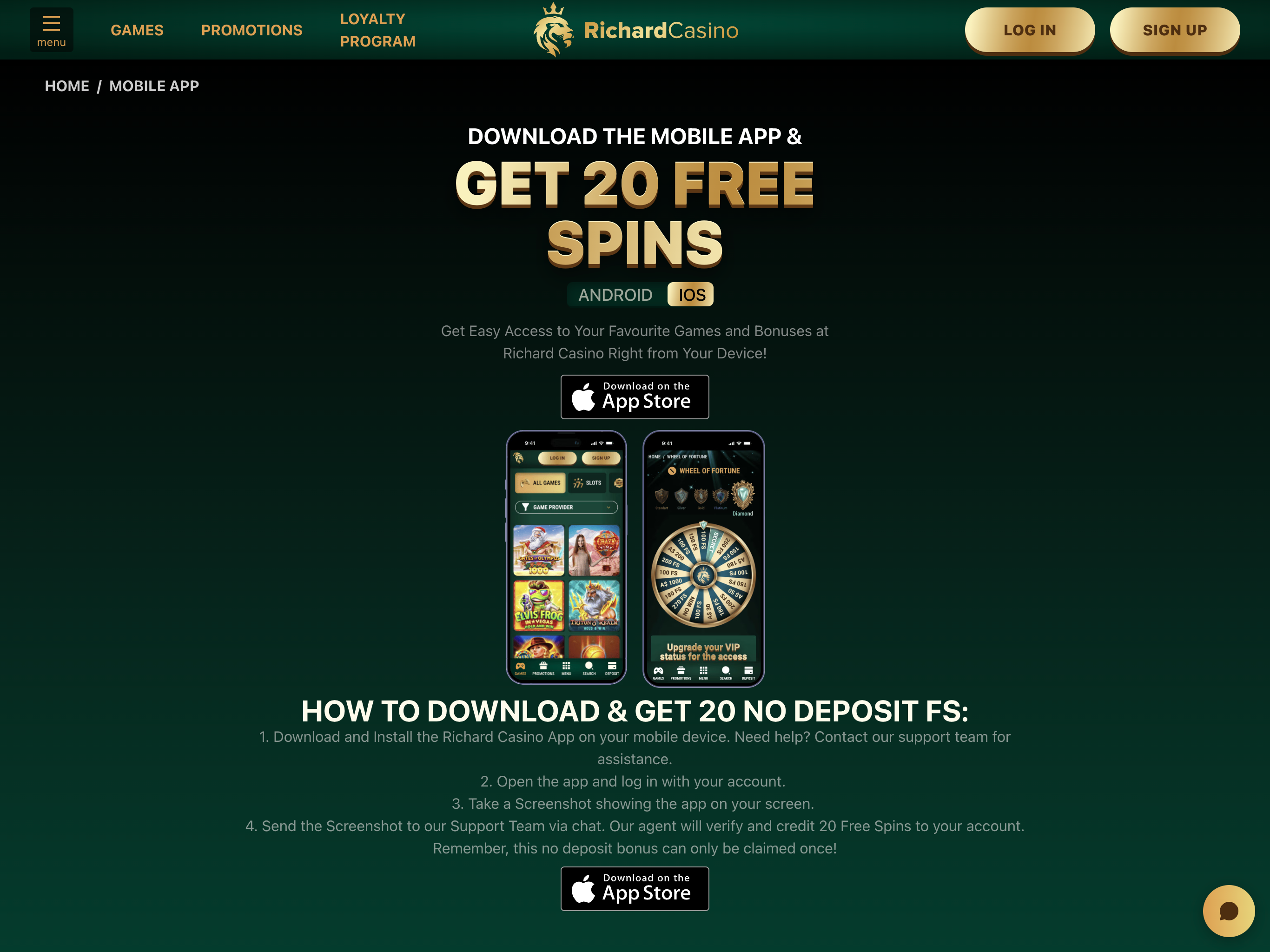 Richard Casino Mobile app